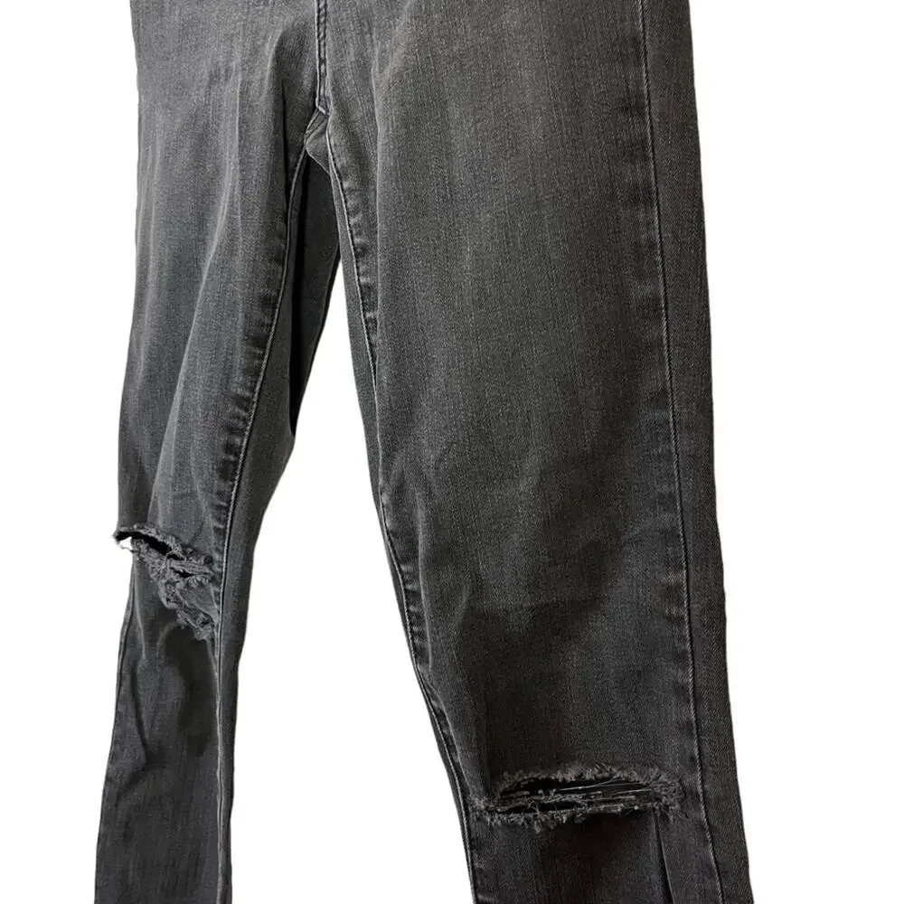 MADEWELL HIGH RISER Black Gray Wash SKINNY SKINNY Zip Fly Raw Hem Jeans sz 25